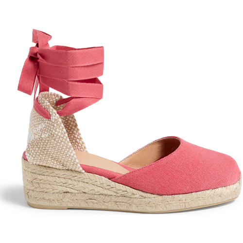 Scarpe Donna Espadrillas Castaner Espadrillas Carina fuxia con lacci alla caviglia 