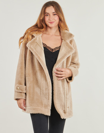 Abbigliamento Donna Cappotti Guess LS ELISABETTA SHEARLING COAT Beige