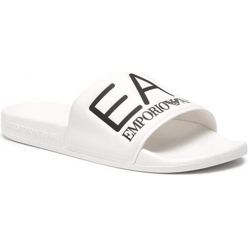 Scarpe Uomo Ciabatte Emporio Armani EA7 SLIDERS CON MAXI LOGO Bianco