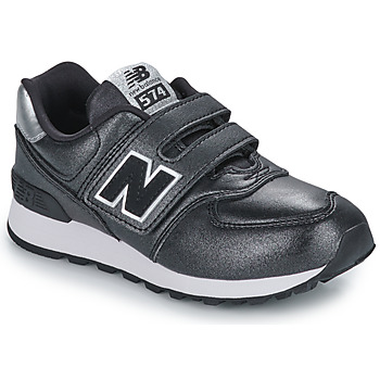 Scarpe Bambina Sneakers basse New Balance 574 Nero / Argento