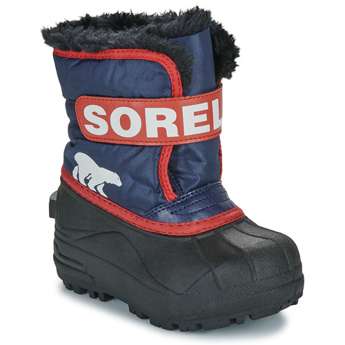 Scarpe Unisex bambino Stivali da neve Sorel CHILDRENS SNOW COMMANDER Blu / Rosso