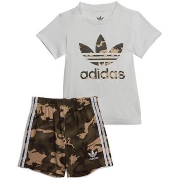 Abbigliamento Bambino Tuta adidas Originals Completo Bambino  IC2027_SHORT_TEE_SET_CAMU Verde