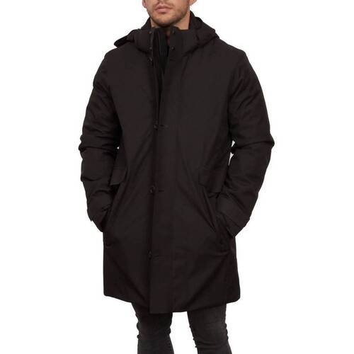 Abbigliamento Uomo Cappotti Geox M CLINTFORD LONG JKT Nero