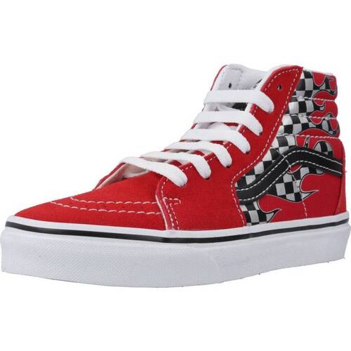 Scarpe Bambino Sneakers Vans SK8-HI REFLECT CHECK FLAME Rosso