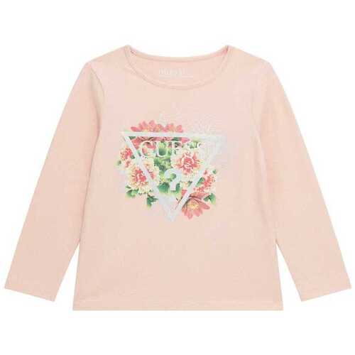 Abbigliamento Bambina T-shirts a maniche lunghe Guess T-Shirt con Stampa Floreale K4YI18K6YW4 Rosa