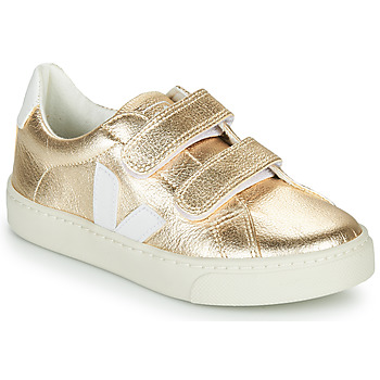 Shoes Girl Low top trainers Veja SMALL-ESPLAR-VELCRO Gold / White