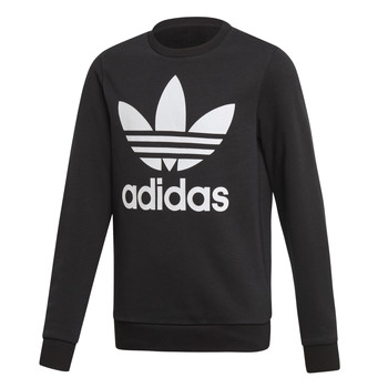 Clothing Children sweaters adidas Originals TREFOIL CREW Black