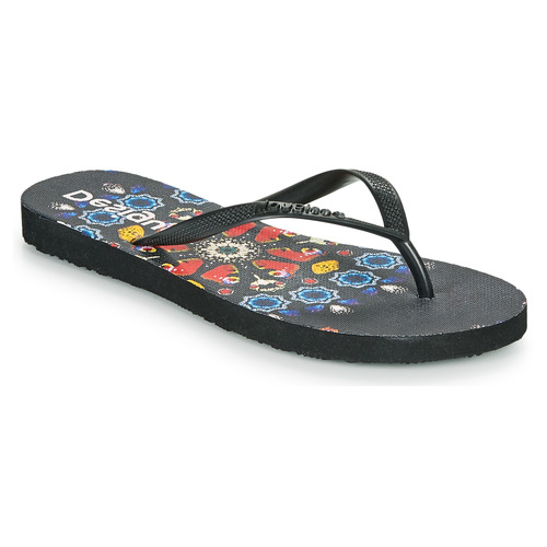 Shoes Women Flip flops Desigual FLIP FLOP BUTTERFLY Black