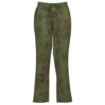 Clothing Women 5-pocket trousers Desigual PANT_MICKEY CAMO FLOWERS Kaki / Multicolour