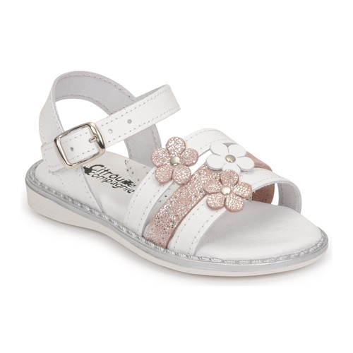 Shoes Girl Sandals Citrouille et Compagnie KATAGUE White / Pink / Iris