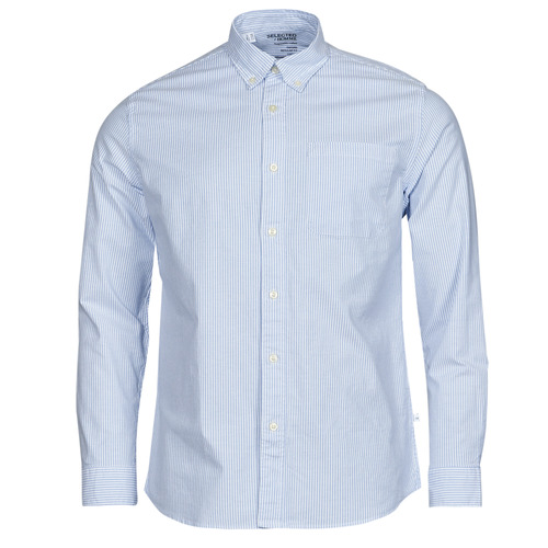 Clothing Men long-sleeved shirts Selected SLHREGRICK Blue