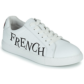 Shoes Women Low top trainers Bons baisers de Paname SIMONE MOULIN ROUGE FRANCH CANCAN White / Red / Blue