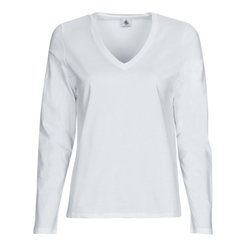 Clothing Women Long sleeved shirts Petit Bateau A05UO White