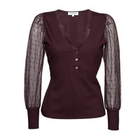 Clothing Women Long sleeved shirts Morgan TEANA Bordeaux