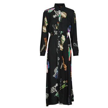 Clothing Women Long Dresses Desigual KASSANDRA Black / Multicolour