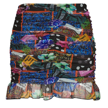 Clothing Women Skirts Desigual PARTY Blue / Multicolour