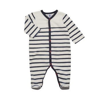 Clothing Children Sleepsuits Petit Bateau A06P501 White / Marine