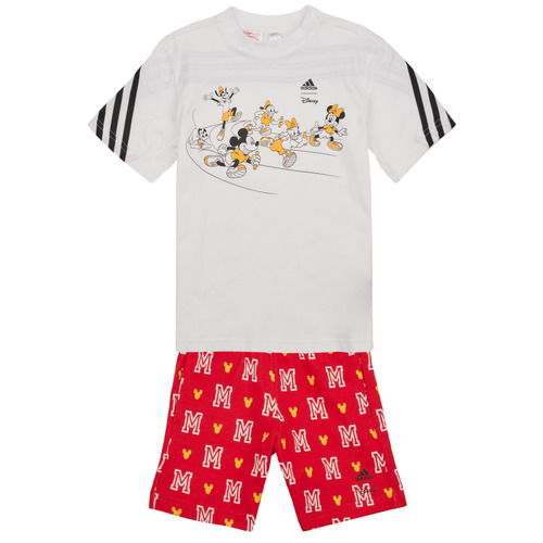 Clothing Children Sleepsuits Adidas Sportswear LK DY MM T SET White / Red