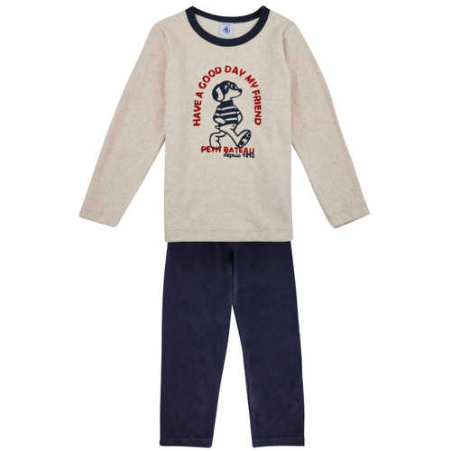 Clothing Boy Sleepsuits Petit Bateau LICO Grey / Marine