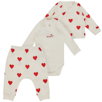 Clothing Girl Sleepsuits Petit Bateau LALLA Red / White