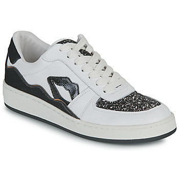 Shoes Women Low top trainers Bons baisers de Paname LOULOU BLANC NOIR GLITTER White