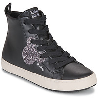 Shoes Girl High top trainers Geox J KALISPERA GIRL D Black / Silver