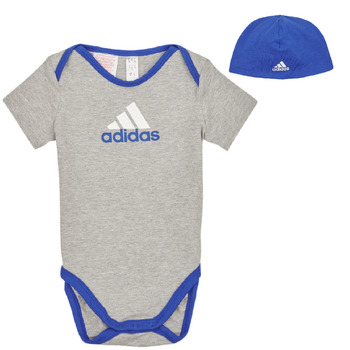 Clothing Boy Sleepsuits Adidas Sportswear GIFT SET Grey / Blue