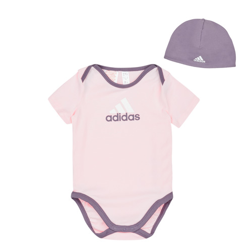 Clothing Girl Sleepsuits Adidas Sportswear GIFT SET Pink / Violet