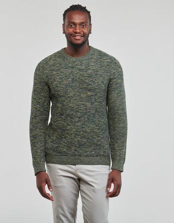 Clothing Men jumpers Selected SLHVINCE LS KNIT BUBBLE CREW NECK NOOS Green