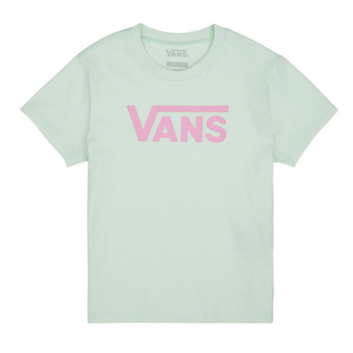 Clothing Girl short-sleeved t-shirts Vans FLYING V CREW GIRLS Green / Pink