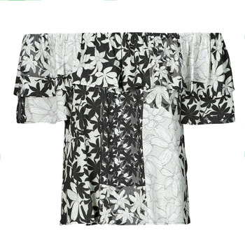 Clothing Women Blouses Desigual BLUS_ANAÏS Black / White