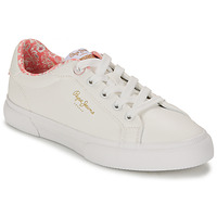 Shoes Girl Low top trainers Pepe jeans KENTON BASS G White / Pink