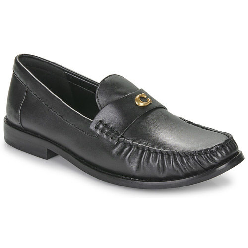 Shoes Women Loafers Coach JOLENE LTHR LOAFER Black