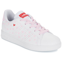 Shoes Girl Low top trainers Adidas Sportswear ADVANTAGE K White / Pink