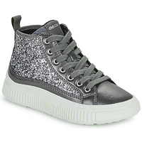 Shoes Girl High top trainers Geox J LAQUINNY GIRL Silver