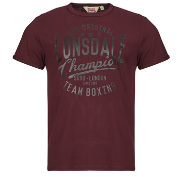 Clothing Men short-sleeved t-shirts Lonsdale HAREHILLS Bordeaux / Black