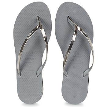 Shoes Women Flip flops Havaianas YOU METALLIC Grey