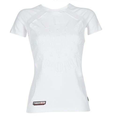 Clothing Women short-sleeved t-shirts Philipp Plein Sport FORMA LINEA White / White