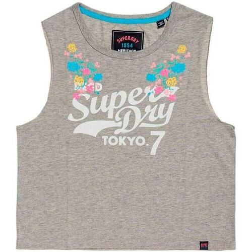 Textiel Dames T-shirts & Polo’s Superdry  Grijs