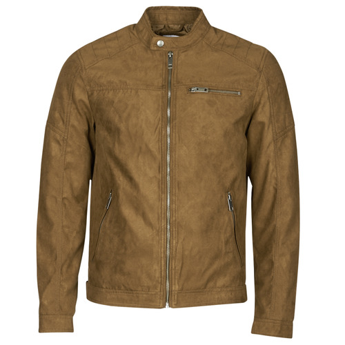 Textiel Heren Leren jas / kunstleren jas Jack & Jones JJEROCKY Cognac