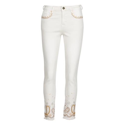 Textiel Dames Skinny jeans Desigual PAISLEY Wit