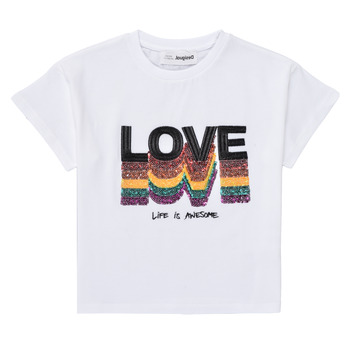 Textiel Meisjes T-shirts korte mouwen Desigual BERTINI Wit