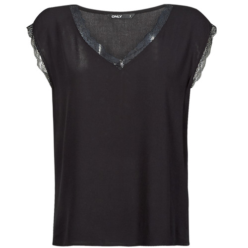 Textiel Dames T-shirts korte mouwen Only ONLJASMINA Zwart