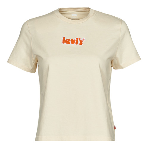 Textiel Dames T-shirts korte mouwen Levi's GRAPHIC CLASSIC TEE Rups / Poster / Logo / Angora