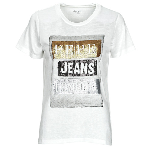 Textiel Dames T-shirts korte mouwen Pepe jeans TYLER Wit