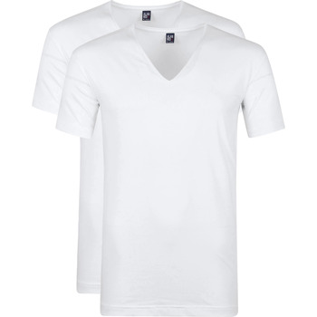 Textiel Heren T-shirts & Polo’s Alan Red T-Shirt Extra Diepe V-Hals Stretch Wit