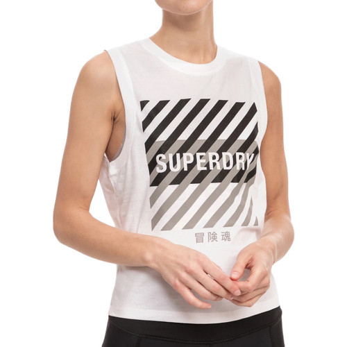 Textiel Dames Mouwloze tops Superdry  Wit