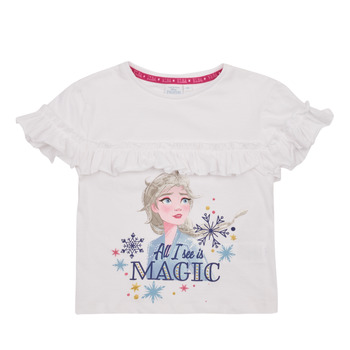 Textiel Meisjes T-shirts korte mouwen TEAM HEROES  T-SHIRT LA REINE DES NEIGES Wit