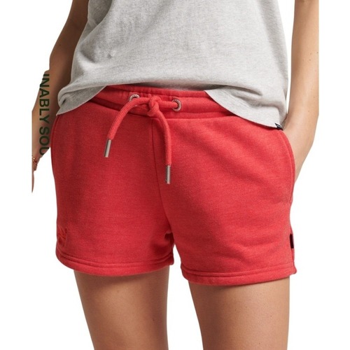 Textiel Dames Korte broeken / Bermuda's Superdry Short en jersey et coton bio femme  Vintage Logo Rood