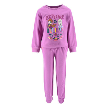 Textiel Meisjes Trainingspakken TEAM HEROES  ENSEMBLE JOGGING REINES DES NEIGES Violet